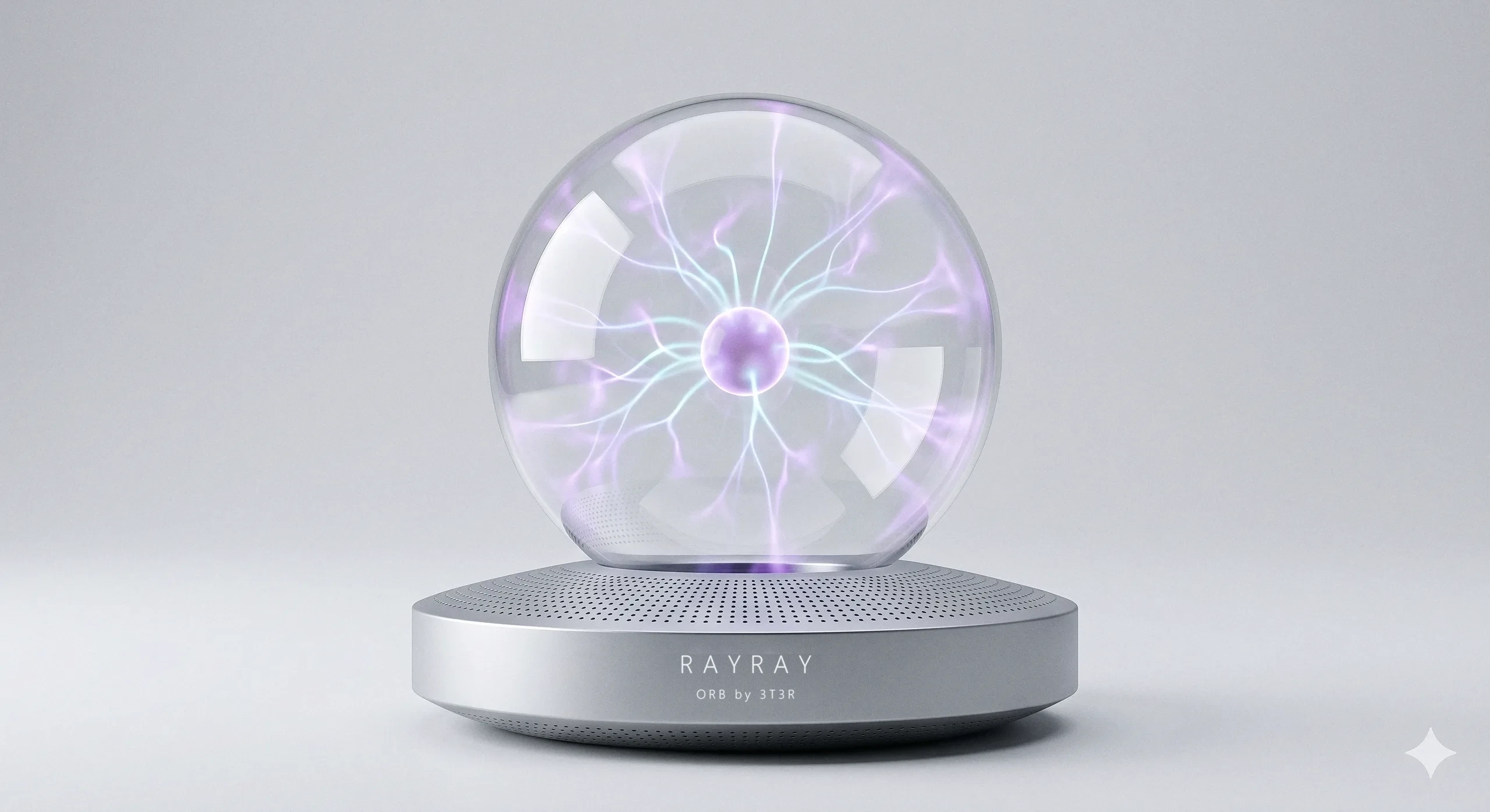 3T3R ORB — living borosilicate glass sphere on precision aluminum base